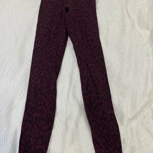Lululemon Burgundy Leopard Print Leggings